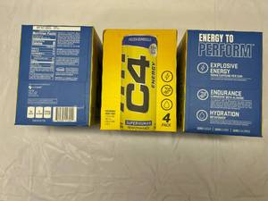 lot 422 image: 3x 4 Packs C4 Energy Drink 12oz Cans Best by 022024