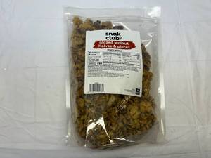 lot 478 image: SSS. 2x 2lbs Snak Club Glazed Walnuts Halves & Pieces