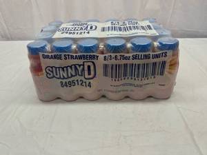 lot 518 image: 24x 6.75oz Bottles Sunny D OrangeStrawberry Best by 12152023