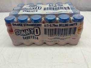 lot 519 image: 24x 6.75oz Bottles Sunny D OrangeStrawberry Best by 12152023