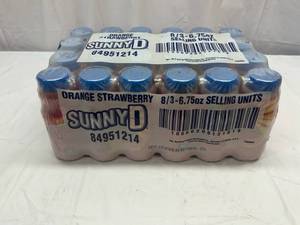 lot 520 image: 24x 6.75oz Bottles Sunny D OrangeStrawberry Best by 12152023