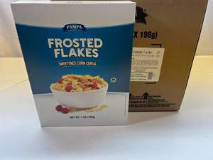 lot 256 image: 12x 7 oz Pampa Frosted Flakes