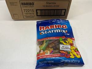 lot 280 image: JJ. 10x 8oz Haribo Starmix Gummi Candy Best by 042024