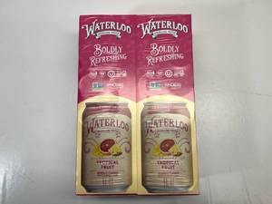 lot 481 image: 2x 12-12oz Cans Waterloo-Tropical Fruit