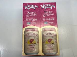 lot 482 image: 2x 12-12oz Cans Waterloo-Tropical Fruit