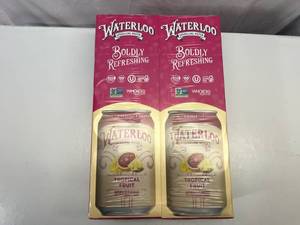 lot 483 image: 2x 12-12oz Cans Waterloo-Tropical Fruit
