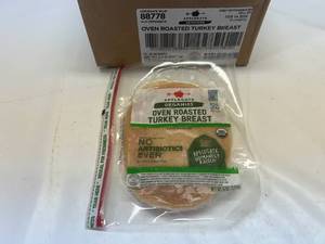lot 338 image: D. 12x 6oz Applegate Organics Oven Roasted Turkey Breast Best by 02142024