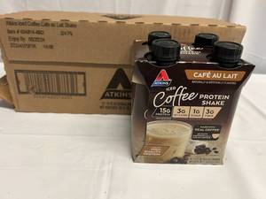 lot 18 image: MM. 3x 4pack Atkins Shakes-Ice Coffee Caf au Lait Best by 05222024