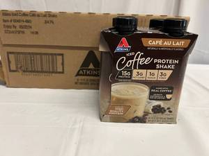 lot 20 image: MM. 3x 4pack Atkins Shakes-Ice Coffee Caf au Lait Best by 05222024