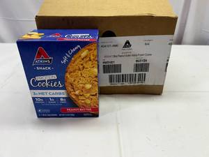 lot 27 image: MM. 6x 4-1.38oz Atkins Peanut Butter Cookies Best by 05212024