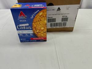 lot 28 image: MM. 6x 4-1.38oz Atkins Peanut Butter Cookies Best by 05212024