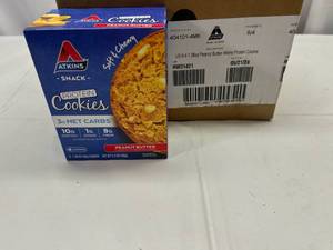lot 29 image: MM. 6x 4-1.38oz Atkins Peanut Butter Cookies Best by 05212024