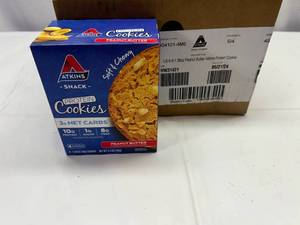 lot 30 image: MM. 6x 4-1.38oz Atkins Peanut Butter Cookies Best by 05212024