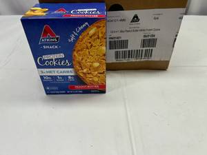 lot 31 image: MM. 6x 4-1.38oz Atkins Peanut Butter Cookies Best by 05212024