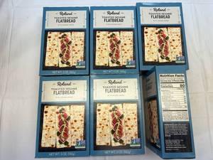 lot 36 image: MM. 6x 5oz Roland Toasted Sesame Flatbread Crackers