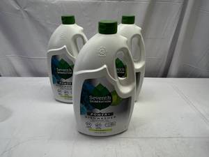 lot 94 image: SSS. 3x 45oz Seventh Generation Power Dishwasher Detergent Gel
