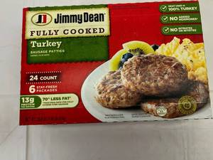 lot 158 image: A. 24ct Jimmy Dean Turkey Sausage Patties