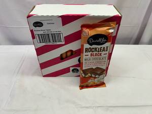 lot 204 image: II. 12x 6.4oz Rock Lea Road Milk Chocolate Block Best by 02032024