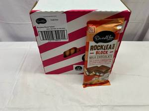 lot 206 image: II. 12x 6.4oz Rock Lea Road Milk Chocolate Block Best by 02032024