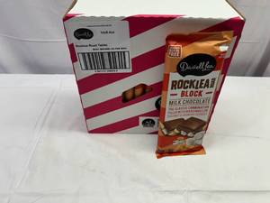 lot 210 image: II. 12x 6.4oz Rock Lea Road Milk Chocolate Block Best by 02032024