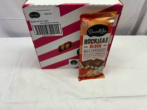 lot 211 image: II. 12x 6.4oz Rock Lea Road Milk Chocolate Block Best by 02032024