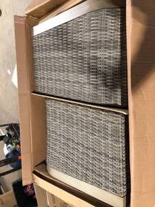 Home Decorators Collection Avondale 3-Piece Wicker Patio Conversation Set with CushionGuard Plus Cast Ash Cushions Slight Damaged Customer Returns See Pictures