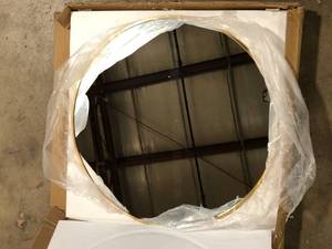 30 in. W x 30 in. H Gold Modern Round Framed Decorative Mirror  Customer Returns See Pictures
