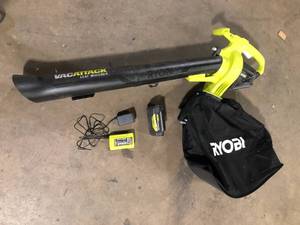 RYOBI 40V Vac Attack Cordless Leaf VacuumMulcher with 5.0 Ah Battery and Charger  Customer Returns See Pictures