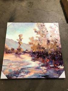 StyleCraft Tree Line View 1-Piece Unframed Acrylic Painting Nature Wall Art 40 in. x 1.5 in.  Customer Returns See Pictures