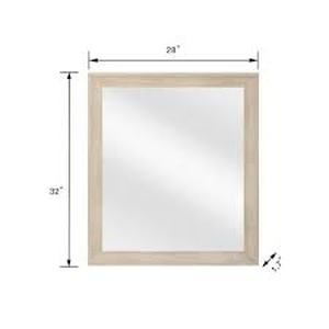 Lot of 2 Glacier Bay 29 in. W x 33 in. H Rectangular PS Framed Wall Bathroom Vanity Mirror in Wood (Screws Not Included)   Customer Returns See Pictures