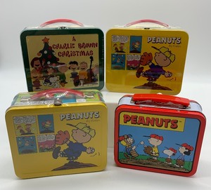 lot 140 image: HALLMARK - School Days (Set of 4) Lunch Boxes including Peanuts, Charlie Brown and More