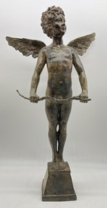 lot 1 image: Bronze Cupid Sculpture in the Style of AUGUST MOREAU Vici