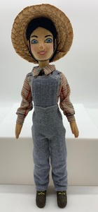 lot 244 image: Artisan M. COLE Wood Hand Carved & Painted Doll