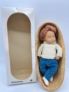 lot 174 image: SASHA Baby Doll - 515S Baby Ginger Red Hair with Basket and Original Box