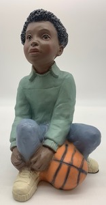 lot 278 image: AFRICAN AMERICAN Boy with Basketball