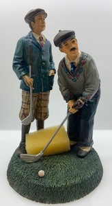 lot 280 image: HIGHLAND RIDGE, 2 Male Golfers Figurine, NIB