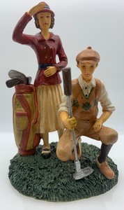 lot 281 image: HIGHLAND RIDGE Man & Woman Golf Figurine, NIB