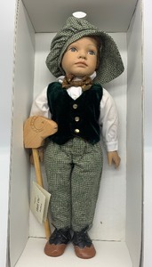lot 291 image: HEIDI OTT Vintage Swiss Boy Doll with Stick Pony