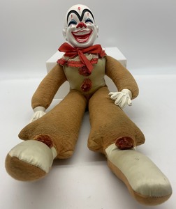 lot 296 image: VINTAGE CARNIVAL Prize Circus Clown Doll