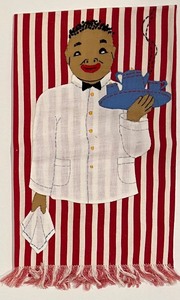 lot 172 image: Vintage Embroidered Towels - Mammy and Waiter