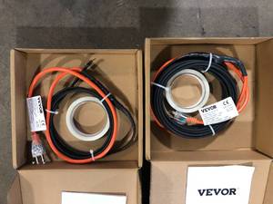 Lot of 2 VEVOR 6 ft. Pipe Heat Cable 5Wft. Self-Regulating Heat Tape IP68 110-Volt with Build-in Thermostat for PVC Metal Plastic HoseCustomer Returns See Pictures