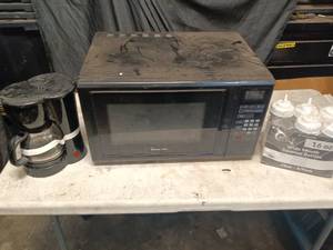 Coffee Pot, Microwave, & Condiment Bottles