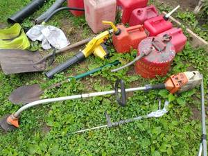 Yard Tools - Large Lot of Gas cans and Various Yard Tools