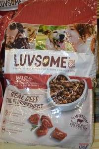 NEW - 15.5lb Bag of Luvsome Natural Adult Dog Food Real Beef Flavor