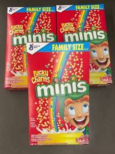 General Mills Lucky Charms Minis Family Size Cereal (18.6 oz) - 3 Pack