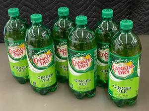 Lot of 6 Canada Dry Ginger Ale 1 Liter Bottles