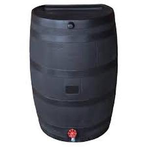 lot 28 image: RTS Home Accents 50 Gal. Rain Barrel Black Colour