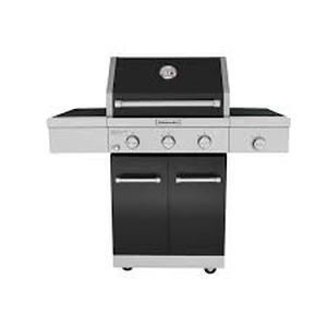 lot 35 image: KitchenAid 3-Burner Propane Gas Grill in Black with Ceramic Sear Side Burner
