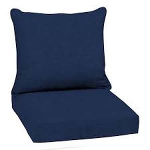 lot 21 image: Arden Selection 22 in. x 24 in. 2-Piece Deep Seating Outdoor Lounge Chair Cushion in Sapphire Blue Leala