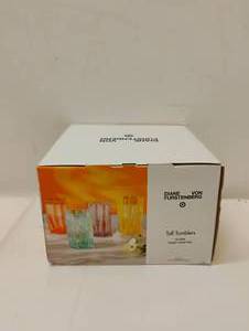 NEW DIANE VON FURSTENBERG TALL TUMBLERS HANDCRAFTED GLASS